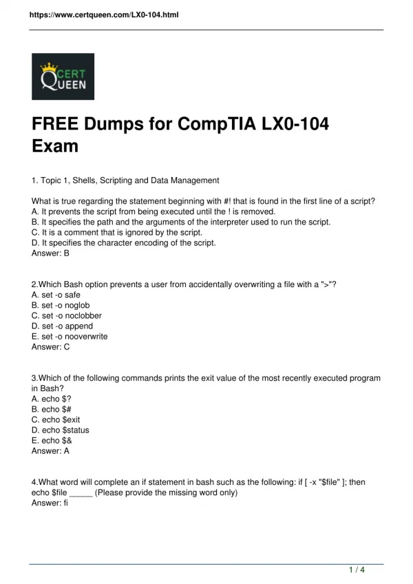 2018 CertQueen LX0-104 Exam Dumps PDF