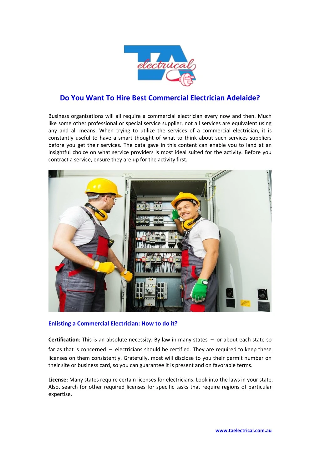 do you want to hire best commercial electrician