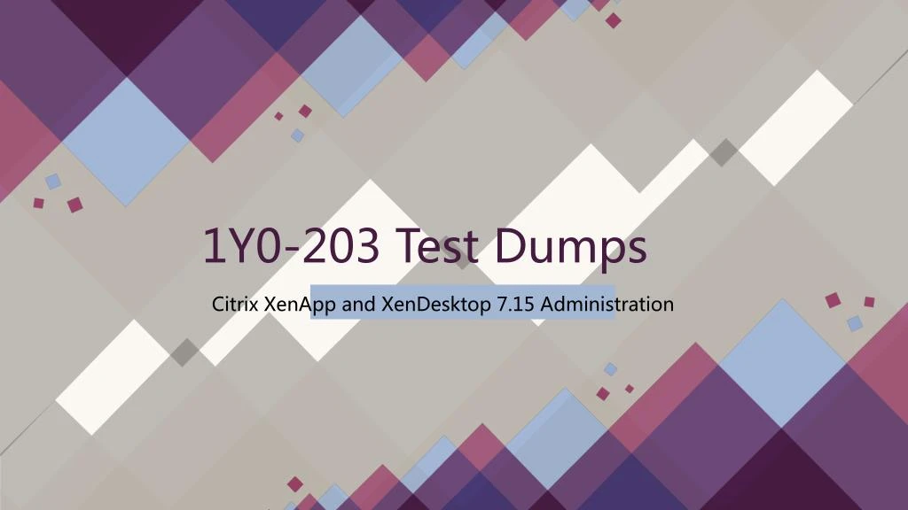 1y0 203 test dumps
