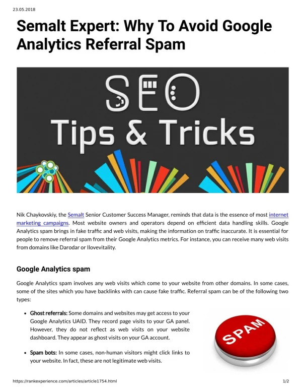 Semalt Expert: Why To Avoid Google Analytics Referral Spam