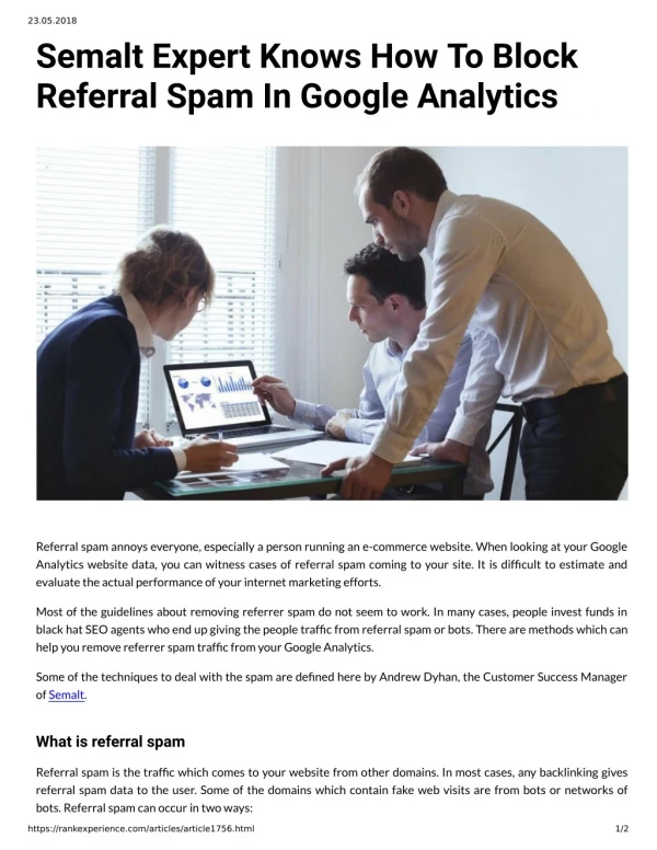 Semalt Expert Knows How To Block Referral Spam In Google Analytics