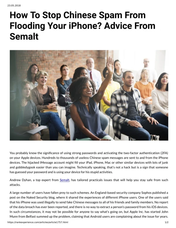 How To Stop Chinese Spam From Flooding Your iPhone? Advice From Semalt