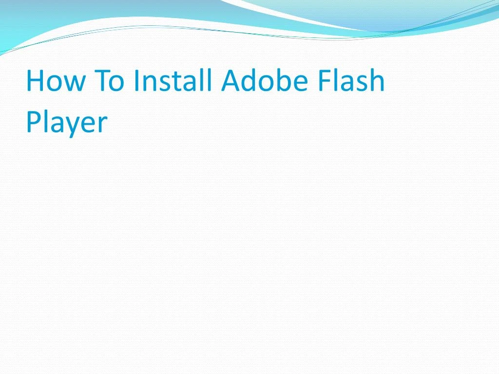 how to install adobe flash player