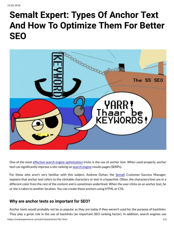 Semalt Expert: Types Of Anchor Text And How To Optimize Them For Better SEO