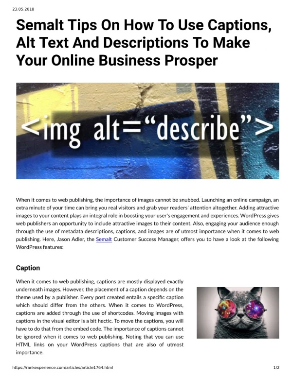 Semalt Tips On How To Use Captions, Alt Text And Descriptions To Make Your Online Business Prosper