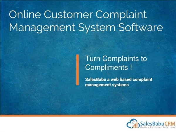 Online Customer Complaint Management System Software