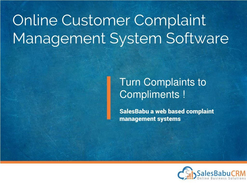 online customer complaint management system