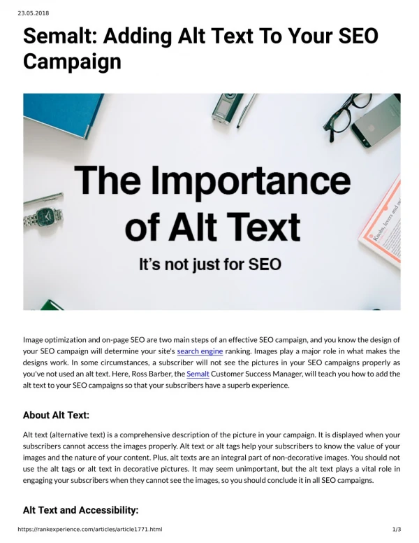 Semalt: Adding Alt Text To Your SEO Campaign