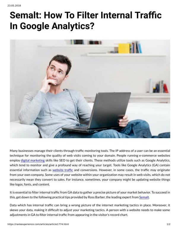 Semalt: How To Filter Internal Traffic In Google Analytics?