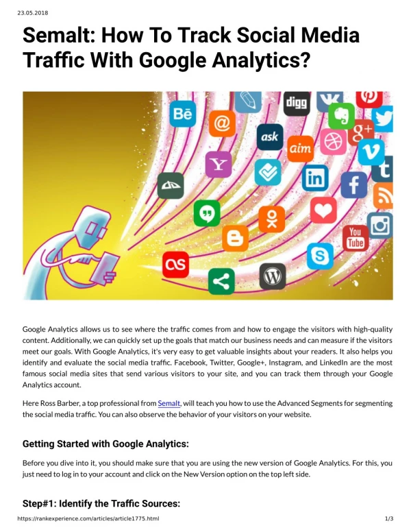 Semalt: How To Track Social Media Traffic With Google Analytics?