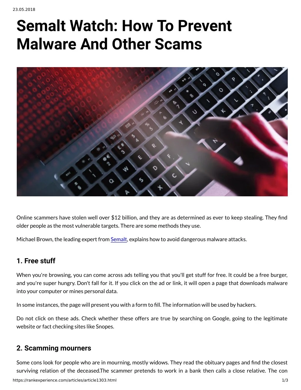 23 05 2018 semalt watch how to prevent malware