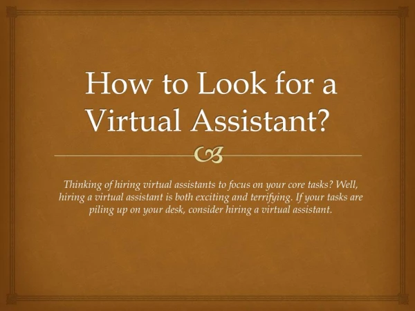 How to Look for a Virtual Assistant?