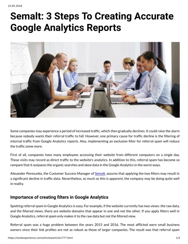 Semalt: 3 Steps To Creating Accurate Google Analytics Reports