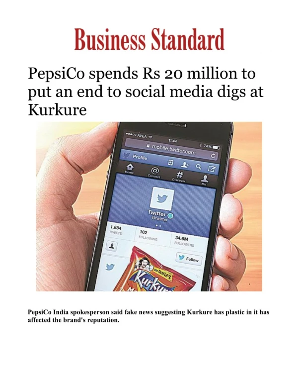 PepsiCo spends Rs 20 million to put an end to social media digs at Kurkure 