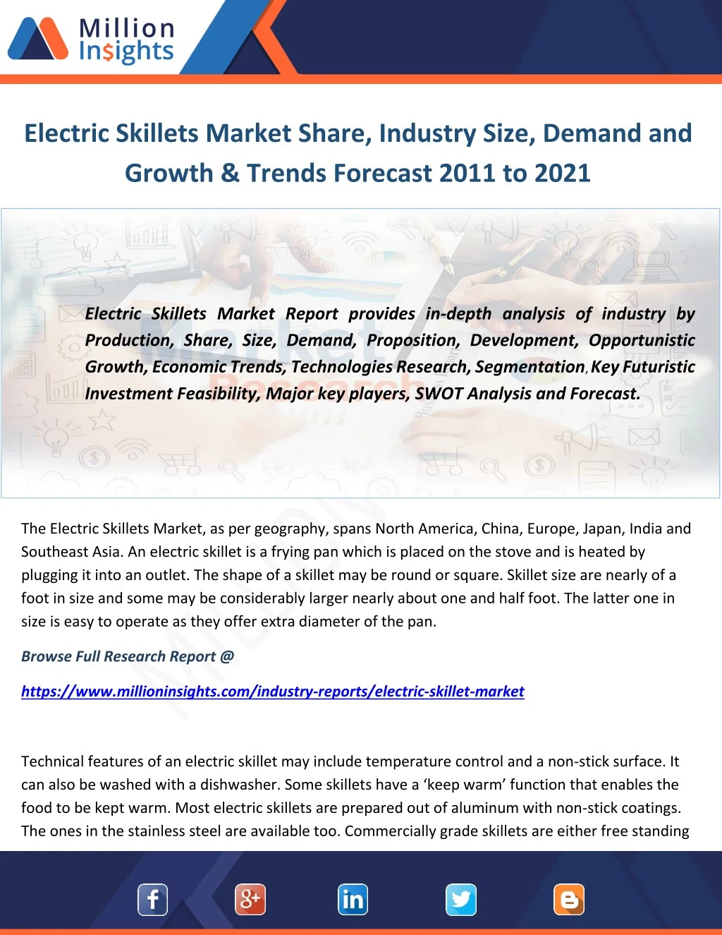 electric skillets market share industry size