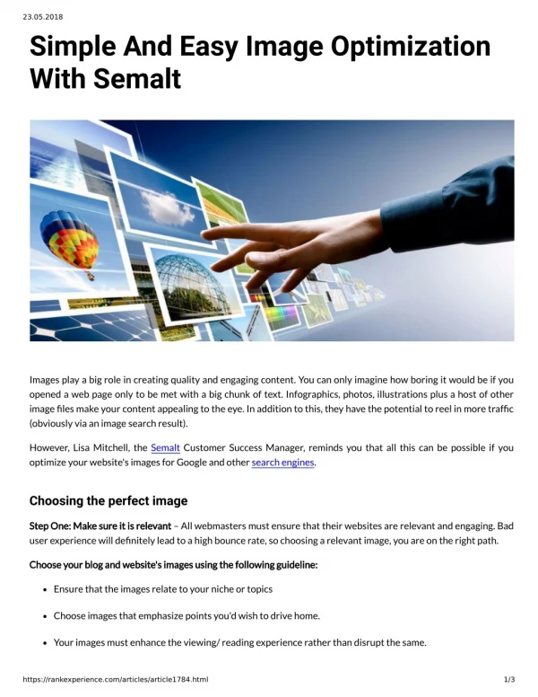 Simple And Easy Image Optimization With Semalt