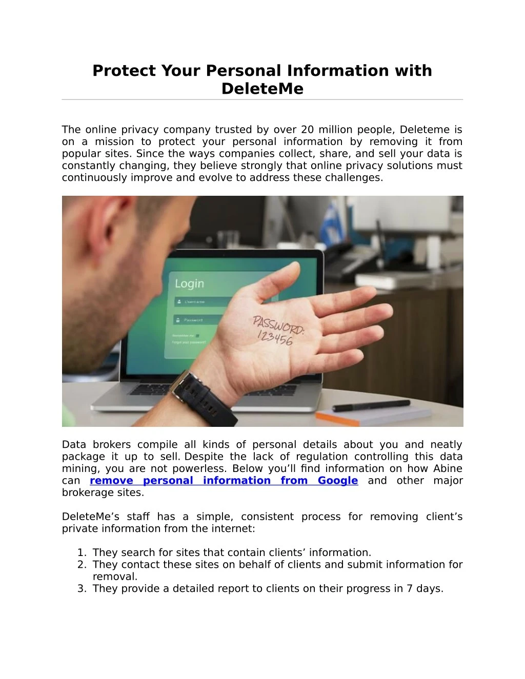 protect your personal information with deleteme