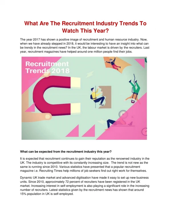 What Are The Recruitment Industry Trends To Watch This Year?