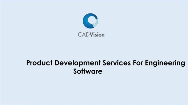 Product DevelopmentÂ Services For Engineering Software