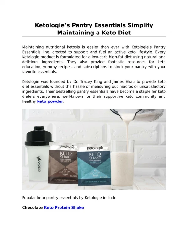 Ketologie Pantry Essentials Simplify Maintaining a Keto Diet