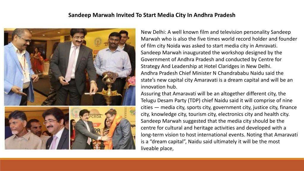 sandeep marwah invited to start media city