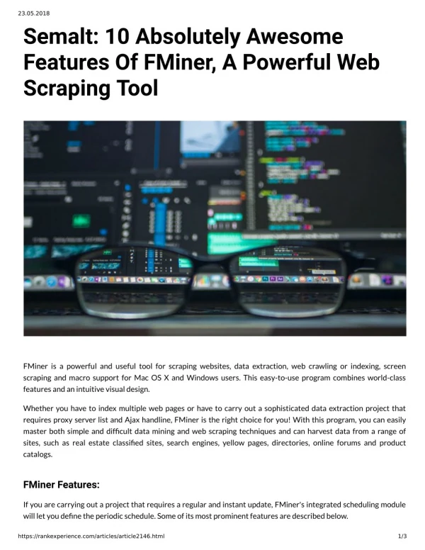 Semalt : 10 Absolutely Awesome Features Of FMiner A Powerful Web Scraping Tool