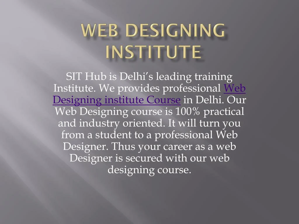 web designing institute