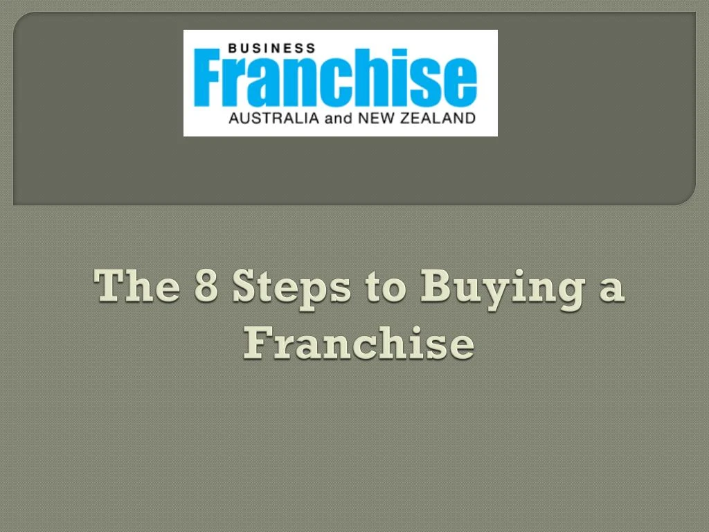 the 8 steps to buying a franchise
