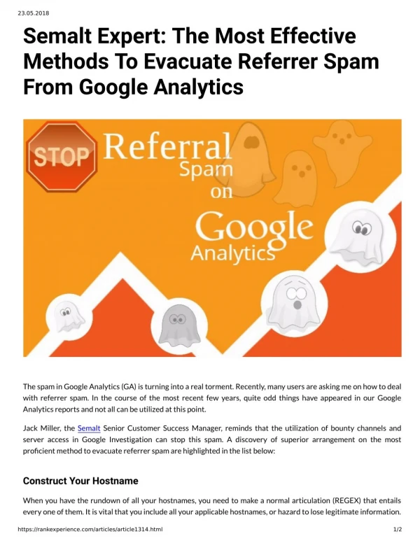 Semalt Expert: The Most Effective Methods To Evacuate Referrer Spam From Google Analytics