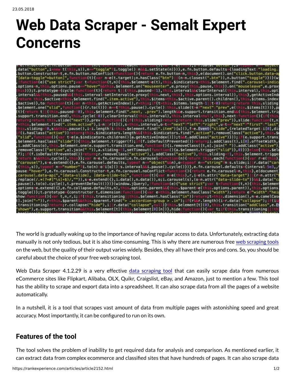 23 05 2018 web data scraper semalt expert concerns