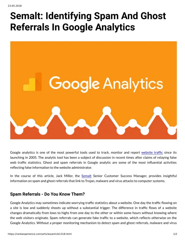 Semalt: Identifying Spam And Ghost Referrals In Google Analytics