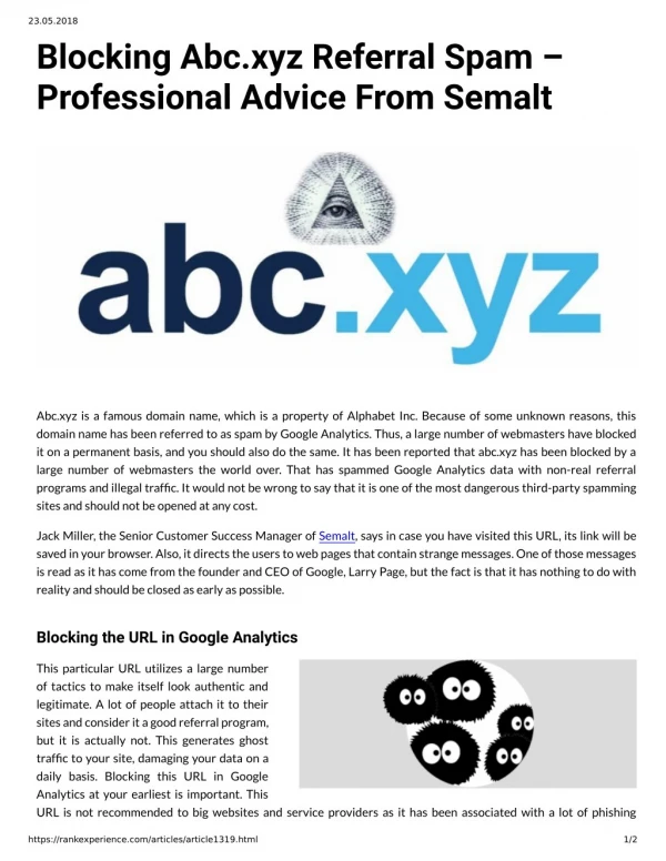 Blocking Abc.xyz Referral Spam – Professional Advice From Semalt