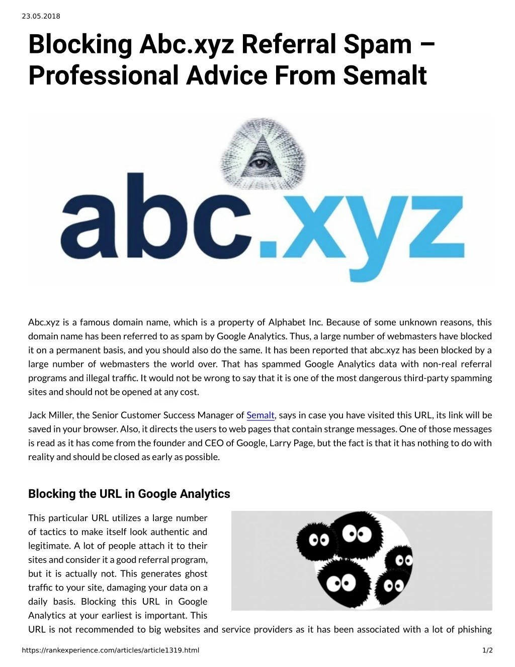 23 05 2018 blocking abc xyz referral spam