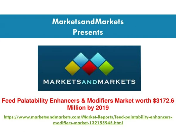 Feed Palatability Enhancers & Modifiers Market worth $3172.6 Million by 2019