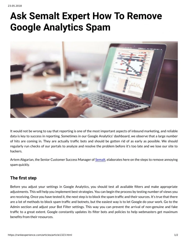 Ask Semalt Expert How To Remove Google Analytics Spam