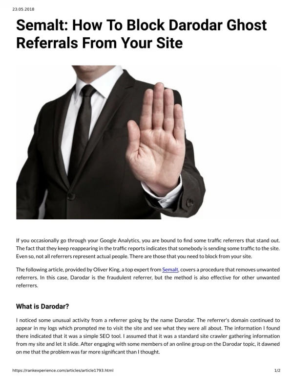 Semalt: How To Block Darodar Ghost Referrals From Your Site