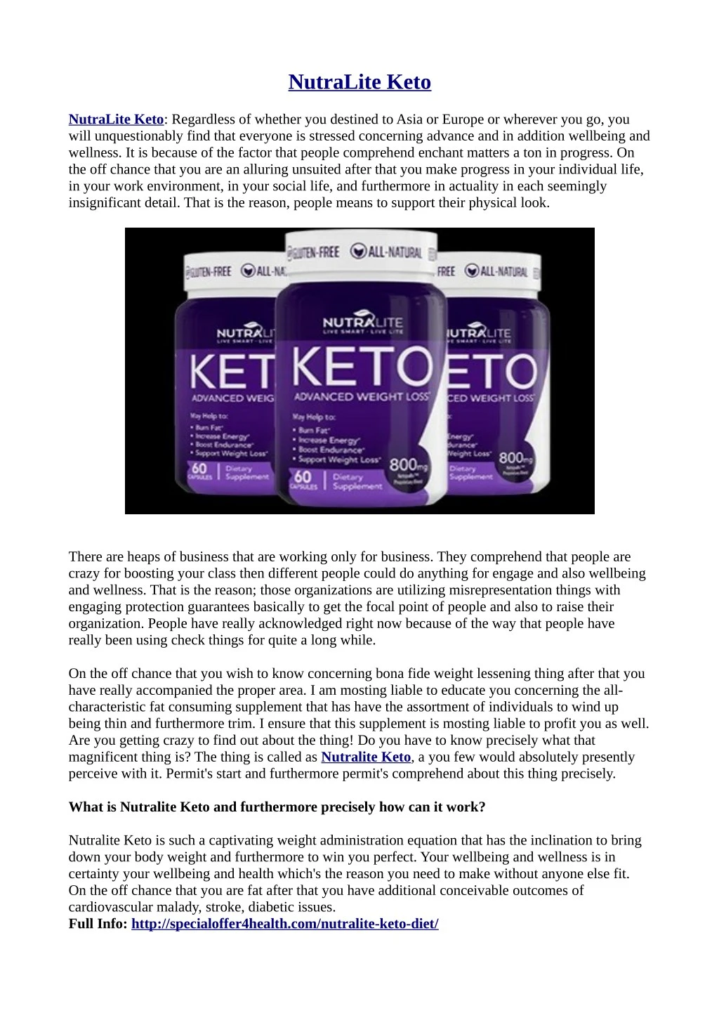 nutralite keto