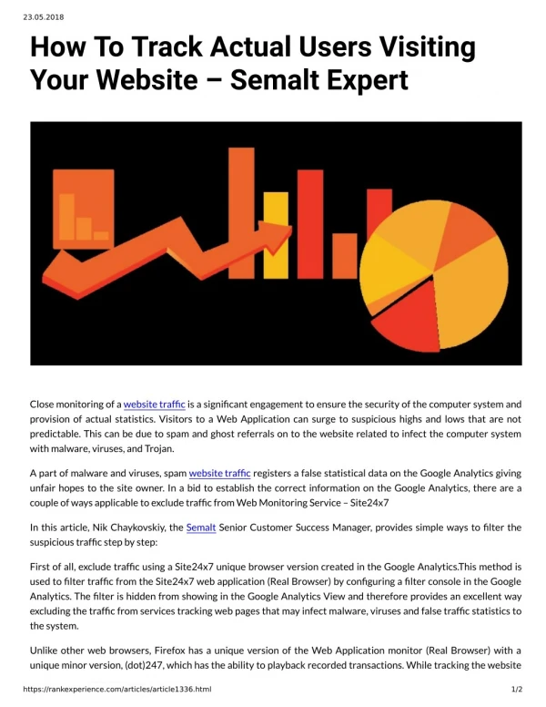 How To Track Actual Users Visiting Your Website – Semalt Expert