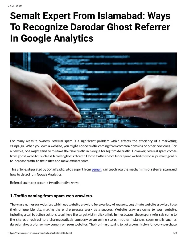 Semalt Expert From Islamabad: Ways To Recognize Darodar Ghost Referrer In Google Analytics