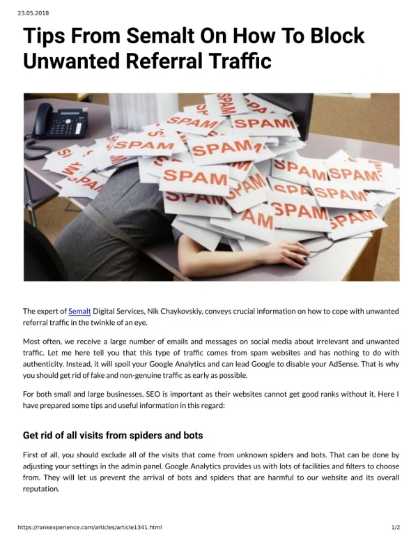 Tips From Semalt On How To Block Unwanted Referral Traffic