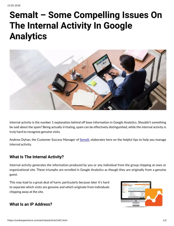 Semalt – Some Compelling Issues On The Internal Activity In Google Analytics