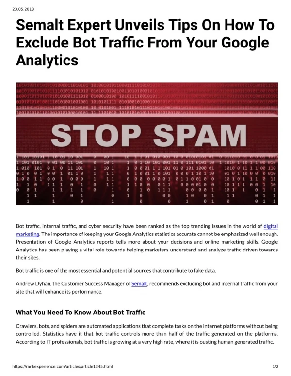 Semalt Expert Unveils Tips On How To Exclude Bot Traffic From Your Google Analytics