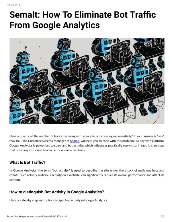 Semalt: How To Eliminate Bot Traffic From Google Analytics