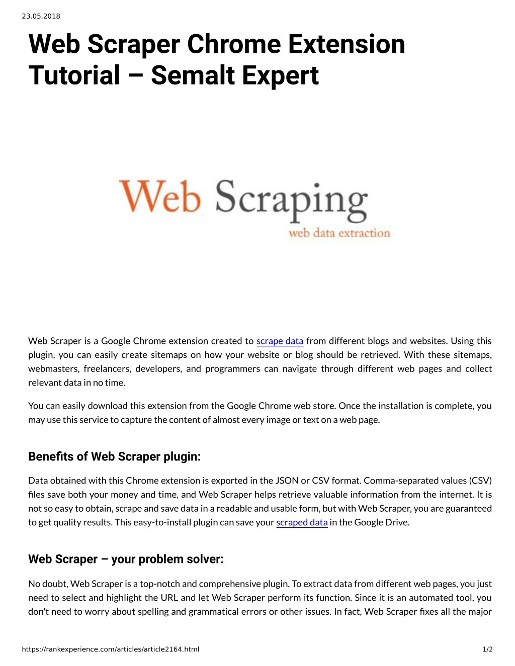 23 05 2018 web scraper chrome extension tutorial