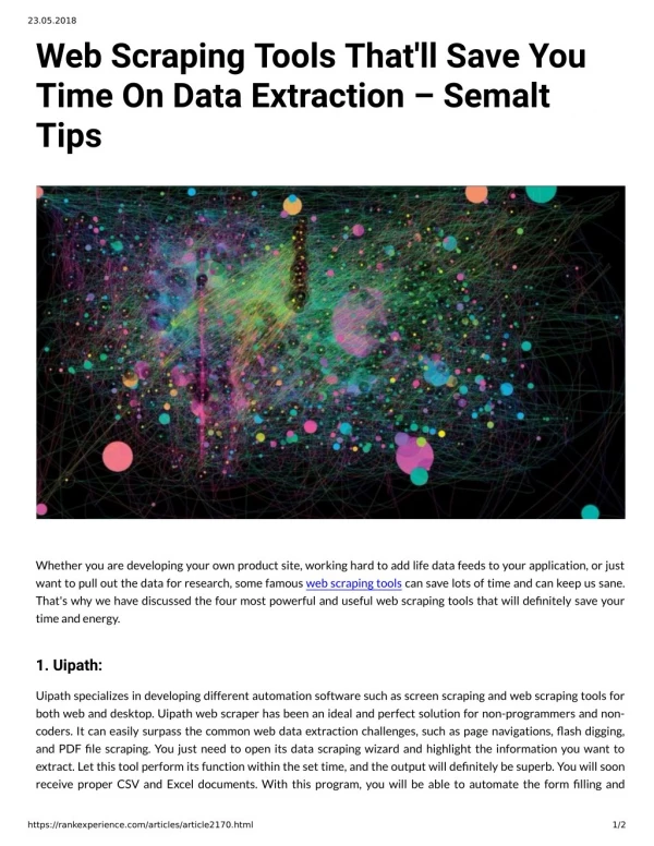 Web Scraping Tools That'll Save You Time On Data Extraction Semalt Tips