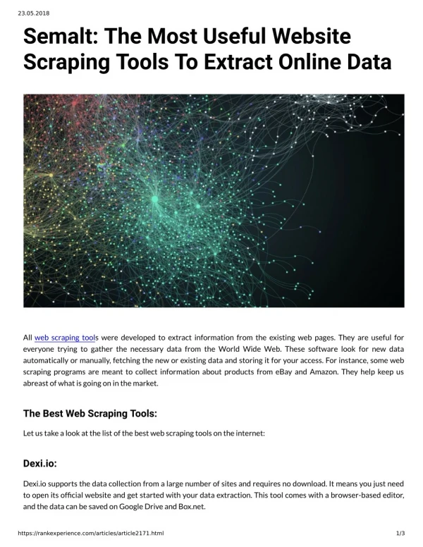 Semalt: The Most Useful Website Scraping Tools To Extract Online Data