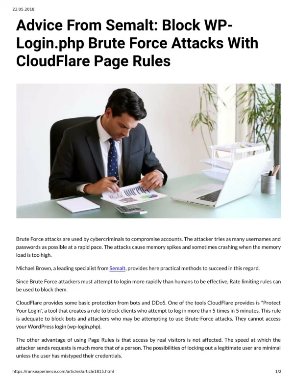 Advice From Semalt: Block WPLogin.php Brute Force Attacks With CloudFlare Page Rules