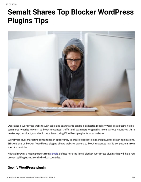 Semalt Shares Top Blocker WordPress Plugins Tips