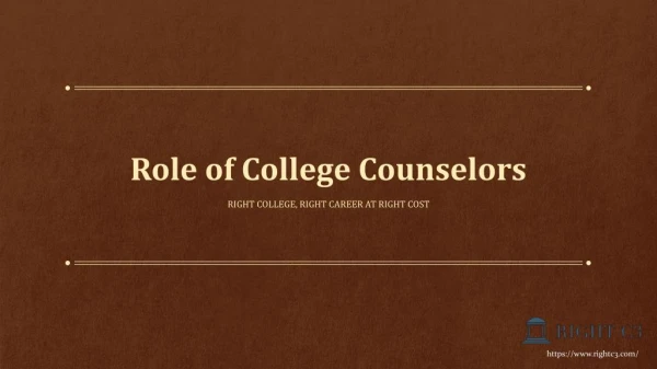 Role of college Admissions Counselor