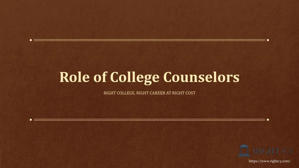 role of college counselors
